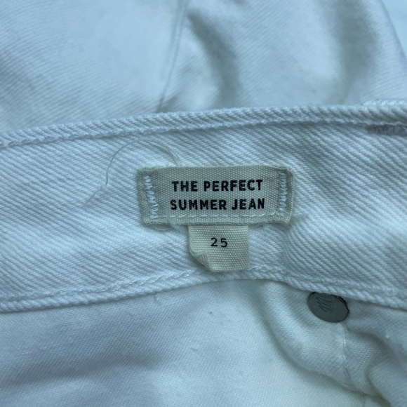 Madewell The Perfect Summer Jean High Rise Deconstructed Hem Tile White Size 25 - Picture 7 of 7